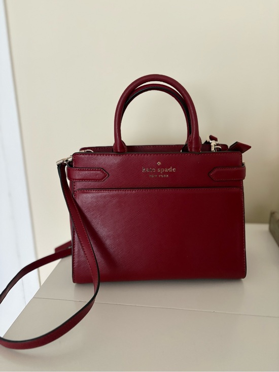 kate spade Handbags - Kate Spade Staci Medium Satchel Red Currant Leather Crossbody Handbag
